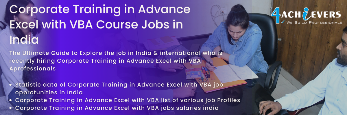 Corporate Training in Advance Excel with VBA Jobs in India