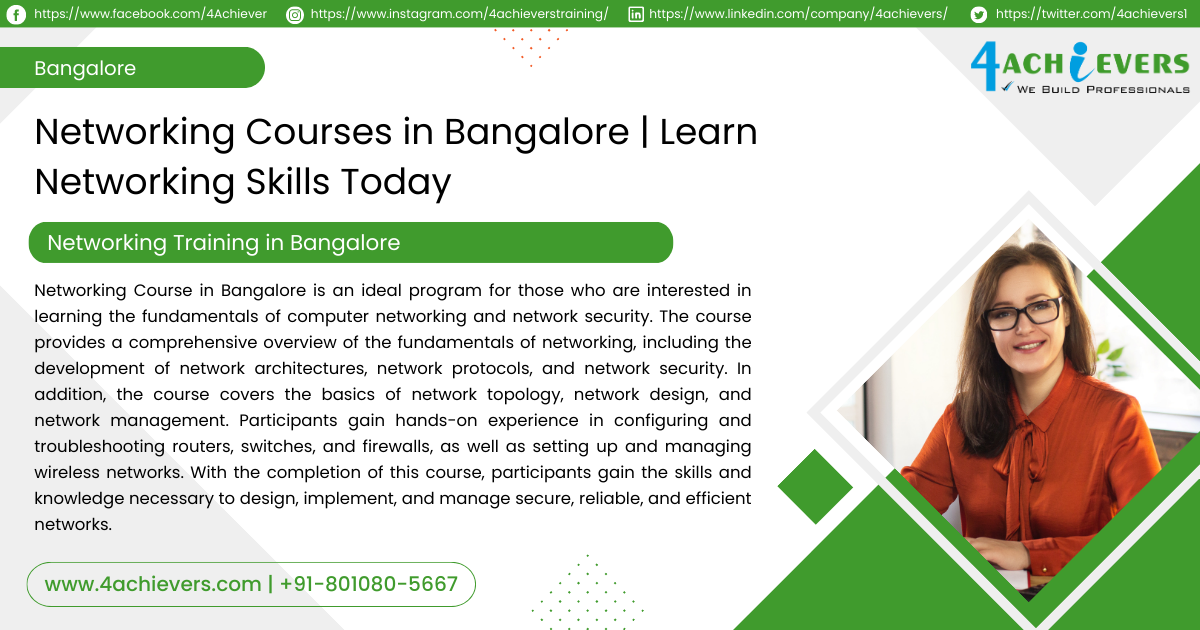 Best Networking Training institute in Bangalore offering 100 Placement
