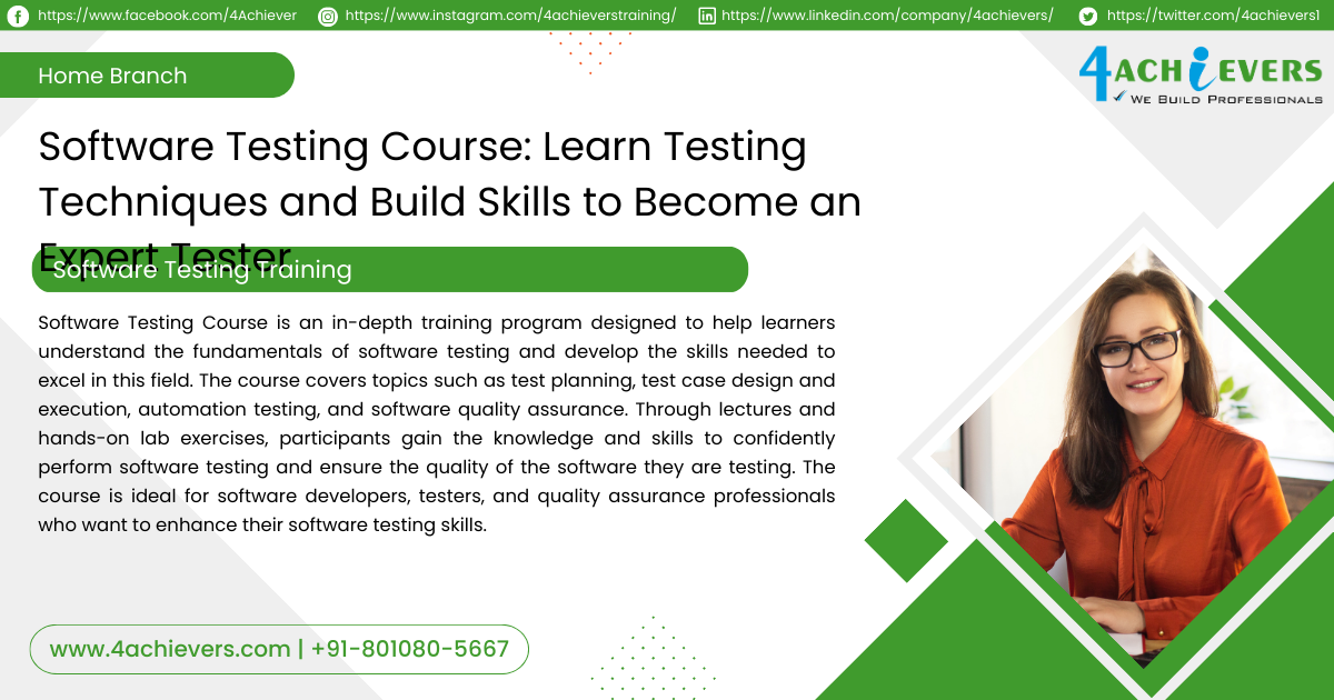 Best Software Testing Training institute offering 100% Placement in ...