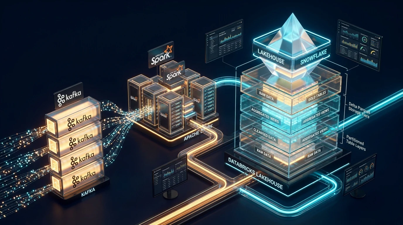 Data Engineering and Modern Cloud Platforms 3D Lakehouse Visual