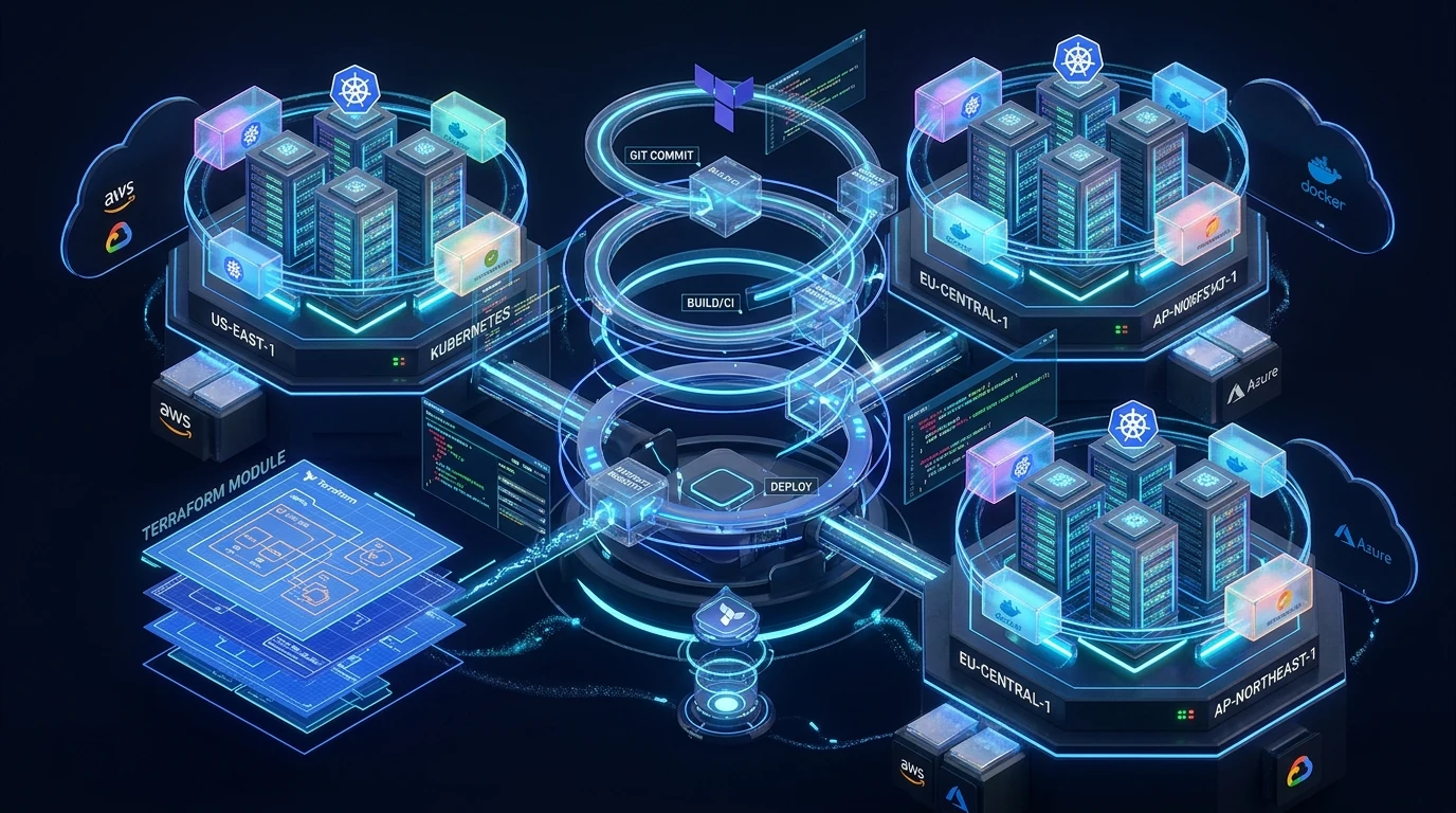 Cloud DevOps and MLOps 3D Multi-Cloud Visual