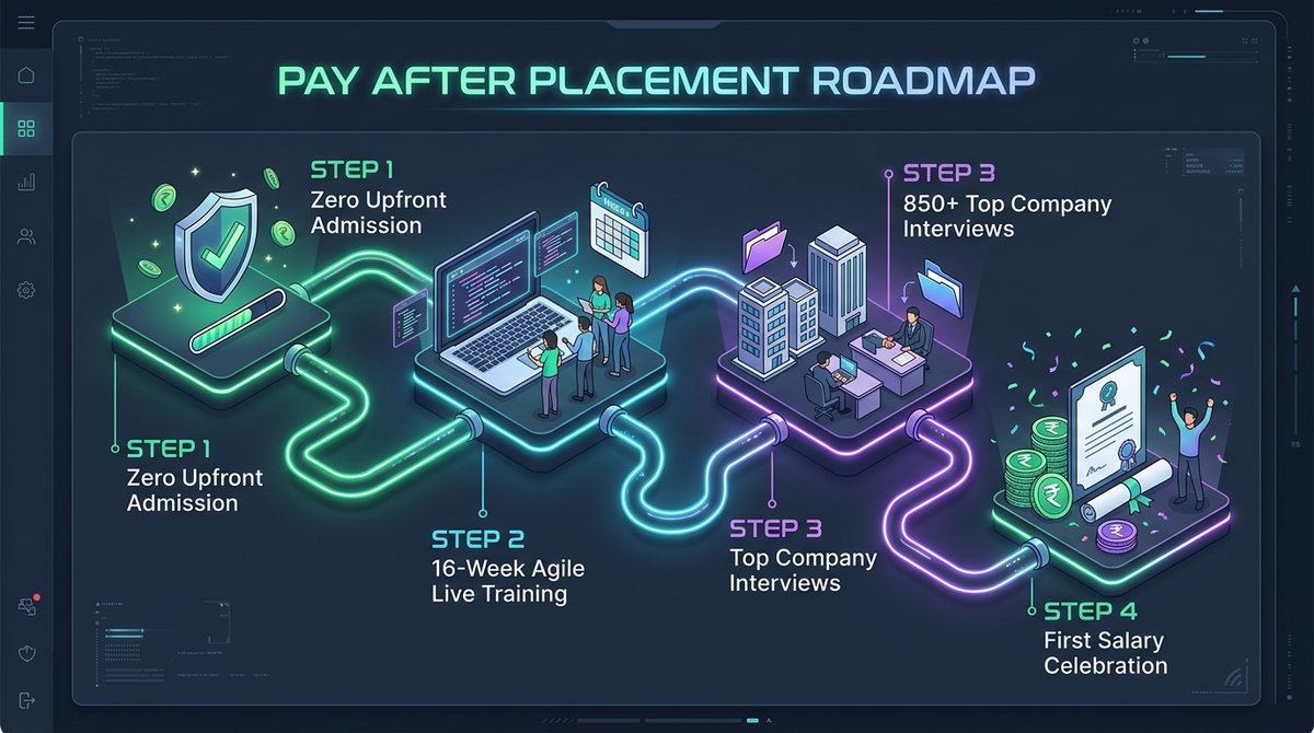 4Achievers Flexible 0% EMI & Scholarship5-Step Roadmap Infographic