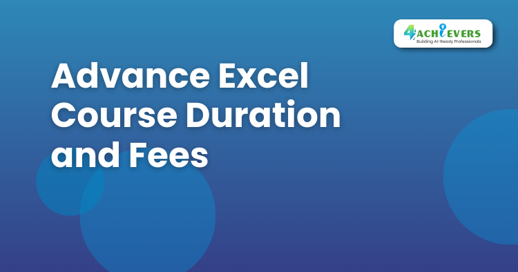 Advance Excel Course Duration and Fees - Advanced Excel Training in Gurgaon Tutorial