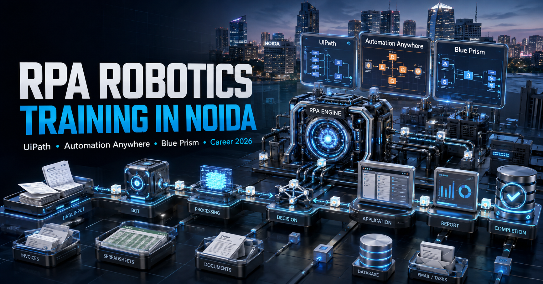 RPA Robotics Training in Noida 2026 | UiPath, Automation Anywhere, Blue Prism & Career